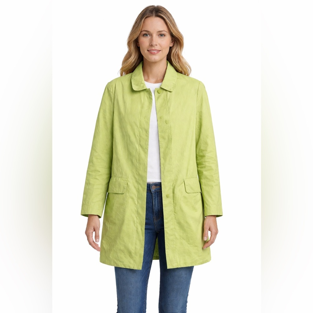 Lily Pulitzer Single-Breasted Trench Coat Lime Green Size XLP